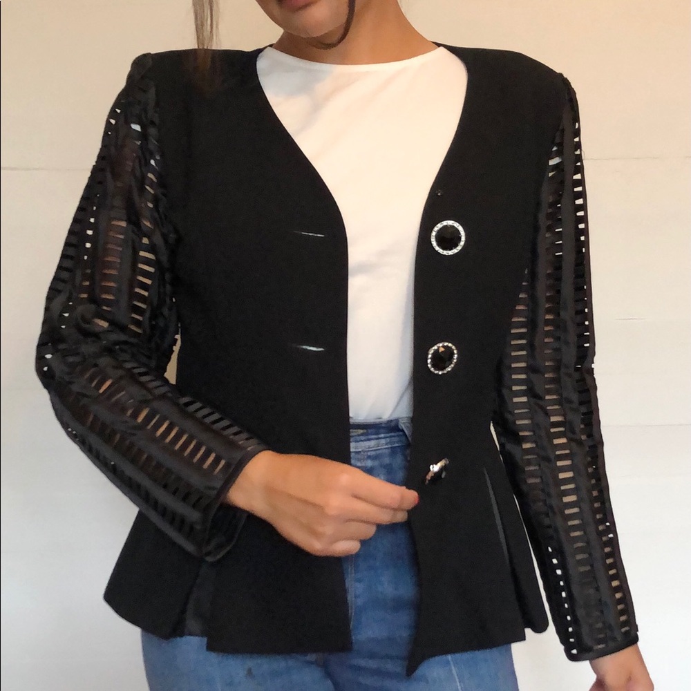 Vintage ✨ Black Peplum Rimini Jacket